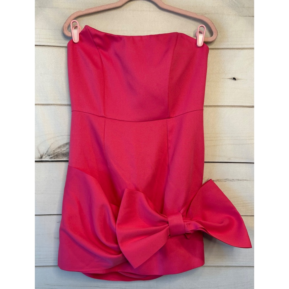 Elliatt Hot Pink Strapless Bow Mini Dress E7042441 Size Large